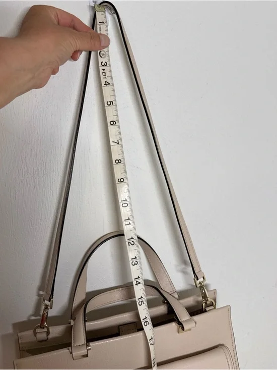 Kate Spade Cream White Pebbled Leather Satchel Crossbody Bag Gold Hardware - Picture 5 of 16